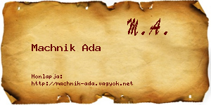 Machnik Ada névjegykártya